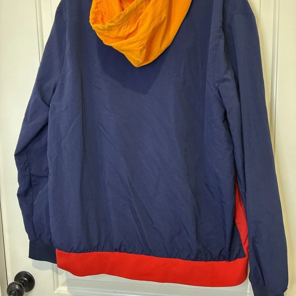 Fila Mens Quarter Zip Windbreaker Anorak Jacket Colorblock Navy Red XL